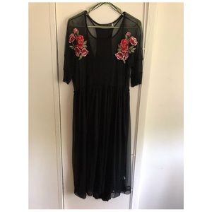 NWOT Black Rose Sheer with Slip